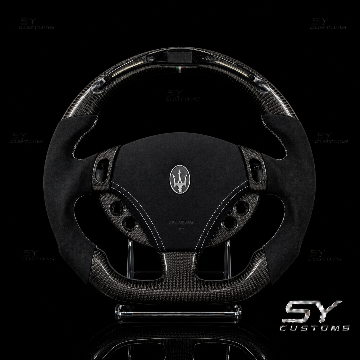 SY Customs 2014–2020 Maserati Ghibli/Quattroporte/Levante Carbon Fiber Steering Wheel