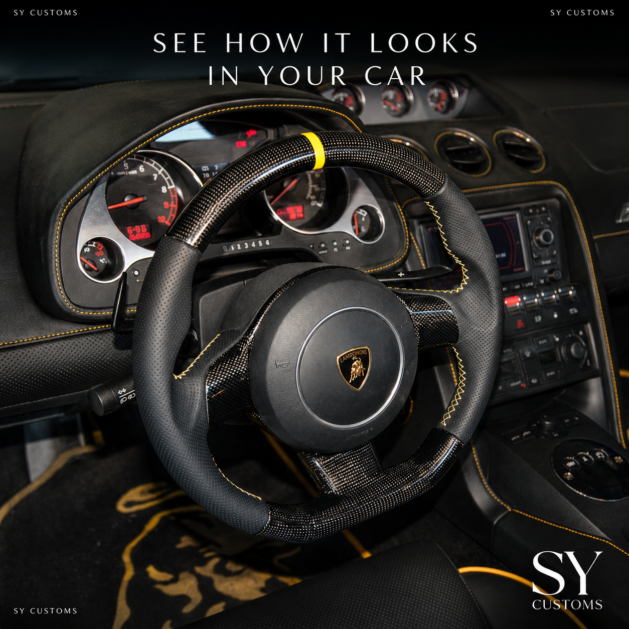 SY Customs Lamborghini Gallardo Carbon Fiber Steering Wheel