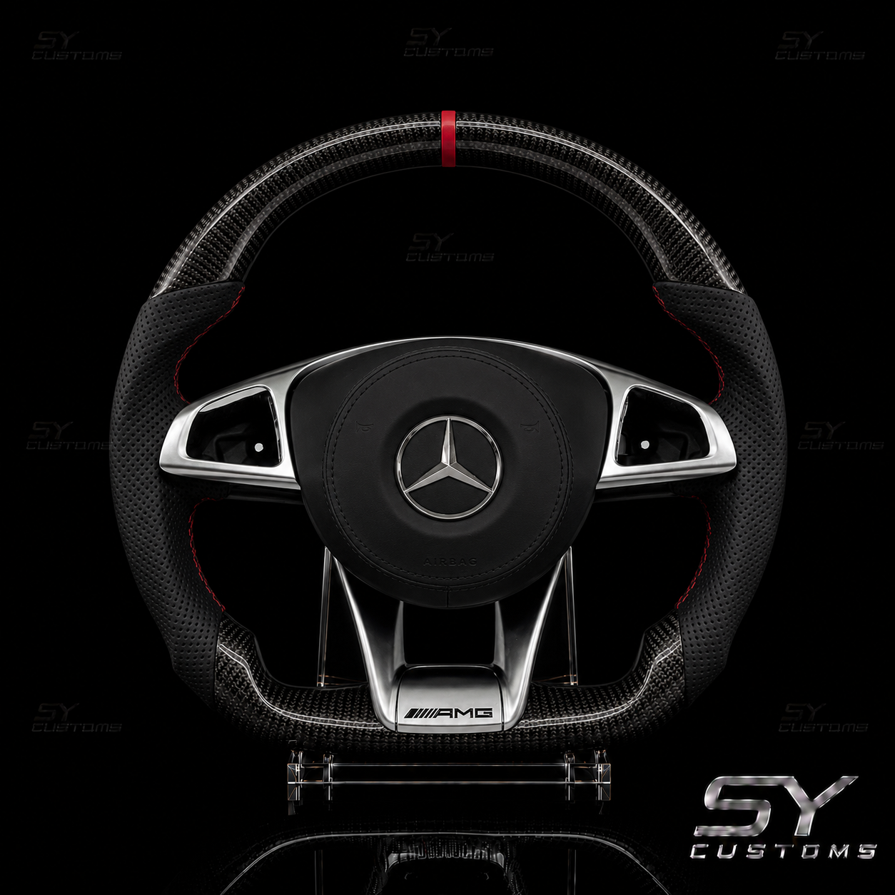 SY Customs 2016+ Mercedes-Benz AMG Style Carbon Fiber Steering Wheel