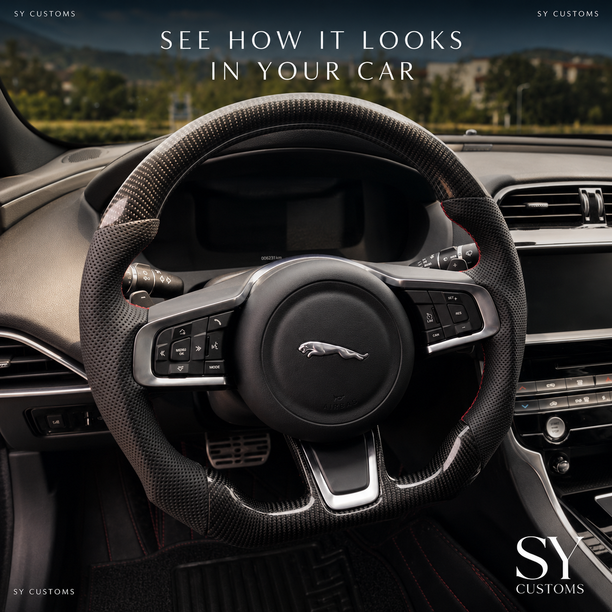 SY Customs Jaguar F-Type Carbon Fiber Steering Wheel