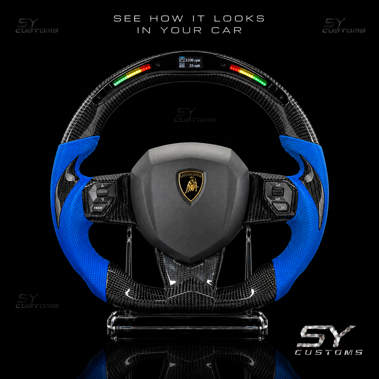 SY Customs Lamborghini Aventador Carbon Fiber Steering Wheel