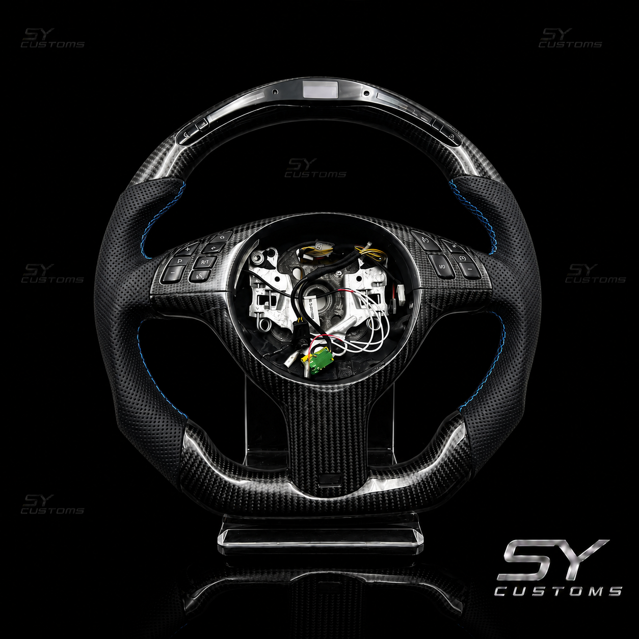 SY Customs 1998-2006 BMW 3 Series E46 Carbon Fiber Steering Wheel