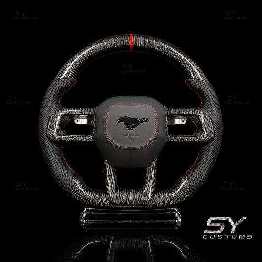 SY Customs 2024 Ford Mustang Carbon Fiber Steering Wheel