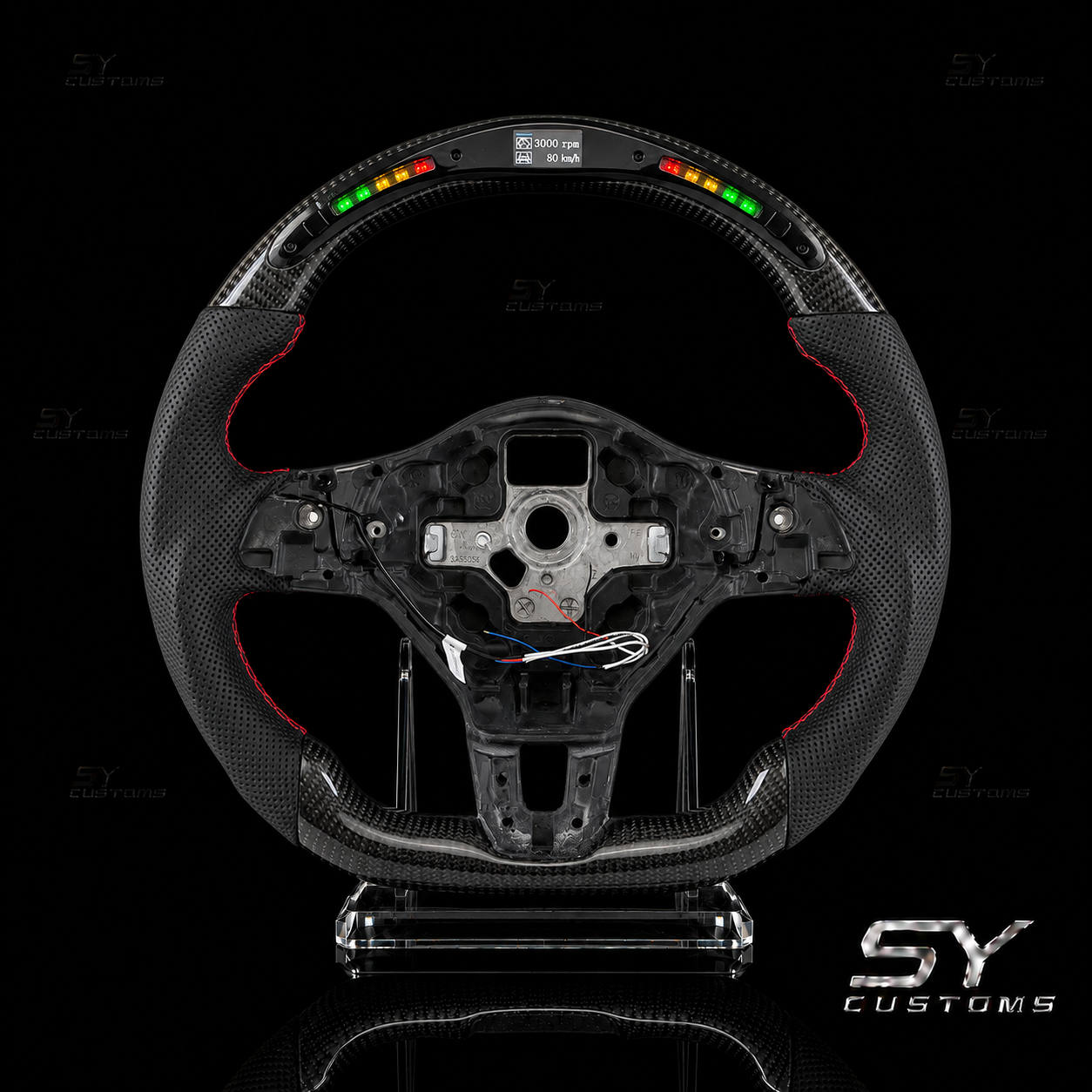 SY Customs 2009-2014 Volkswagen Golf MK6 GTI/R Carbon Fiber Steering Wheel