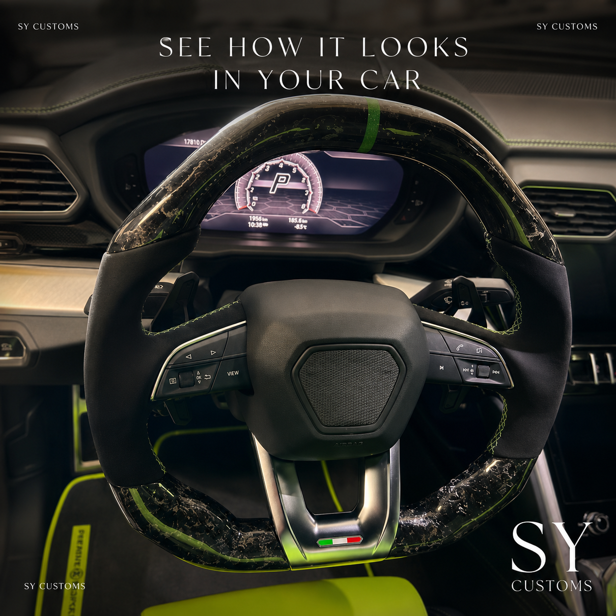 SY Customs Lamborghini Urus Carbon Fiber Steering Wheel