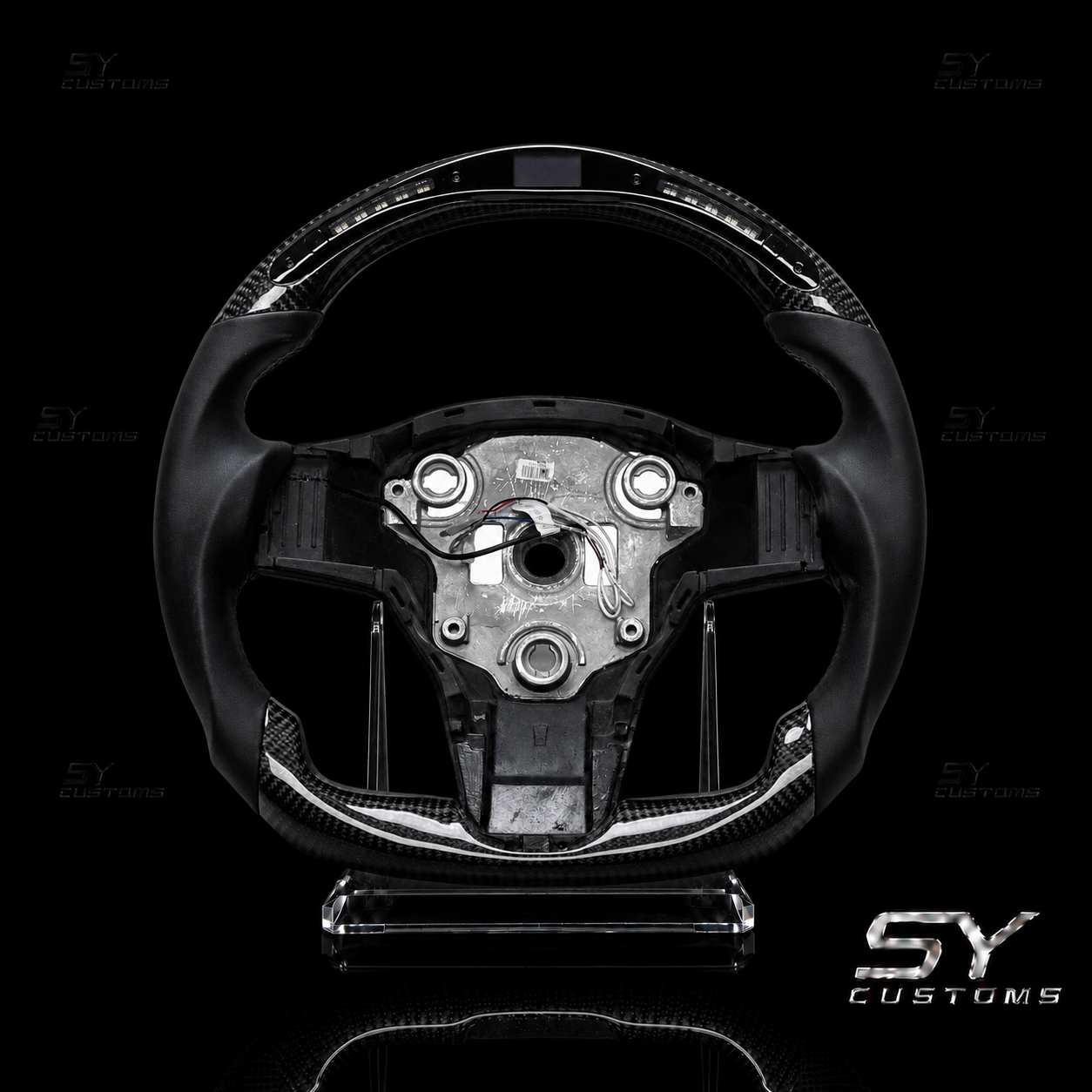 SY Customs 2017–2023 Tesla Model 3 Carbon Fiber Steering Wheel