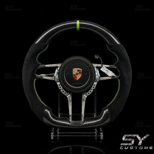SY Customs 2013–2019 Porsche Boxster Cayman 981 / 718 / 911 991 Carbon Fiber Steering Wheel