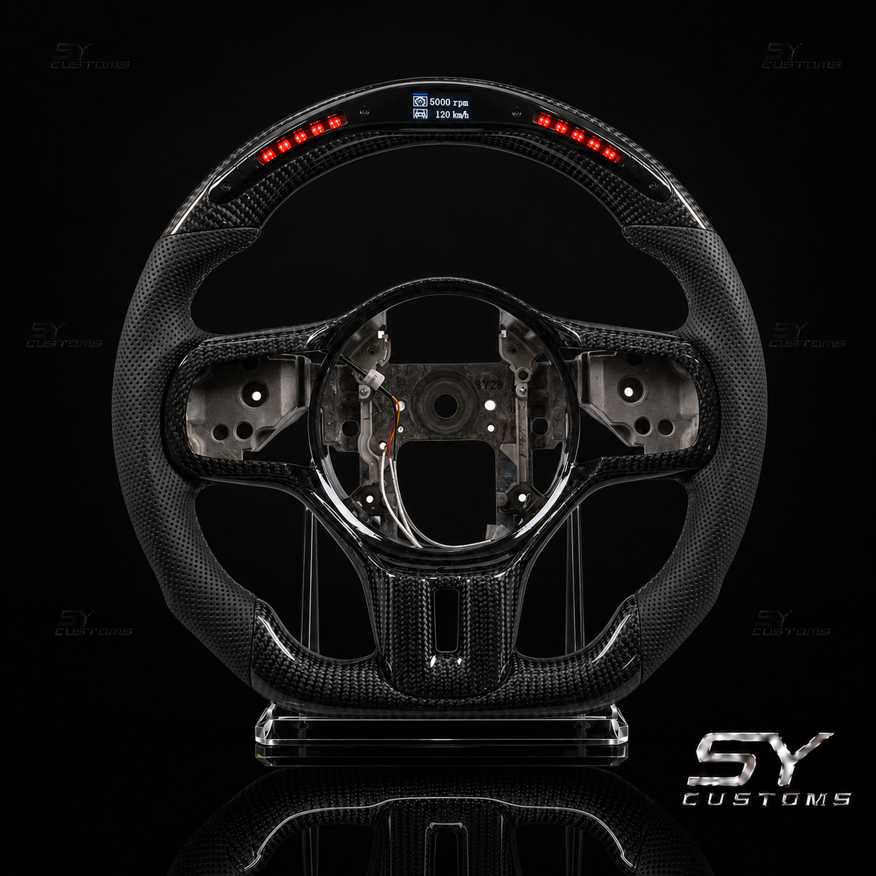 SY Customs Mitsubishi Lancer Evo X Carbon Fiber Steering Wheel