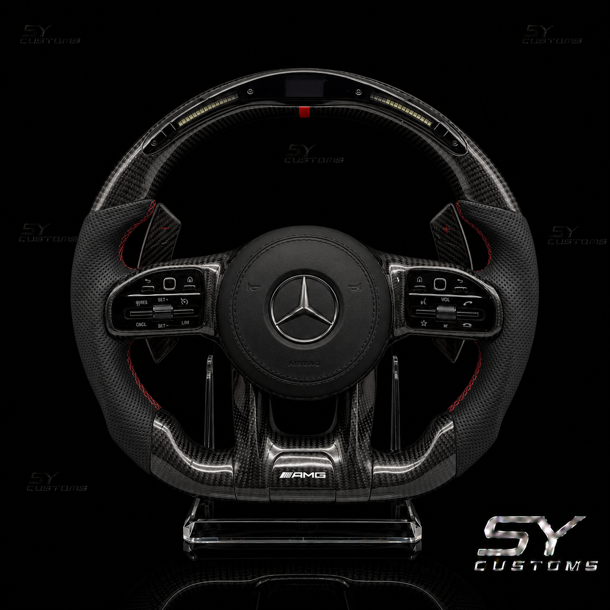SY Customs 2018+ Mercedes-Benz A/C/E/CLA/GLC AMG Style Carbon Fiber Steering Wheel