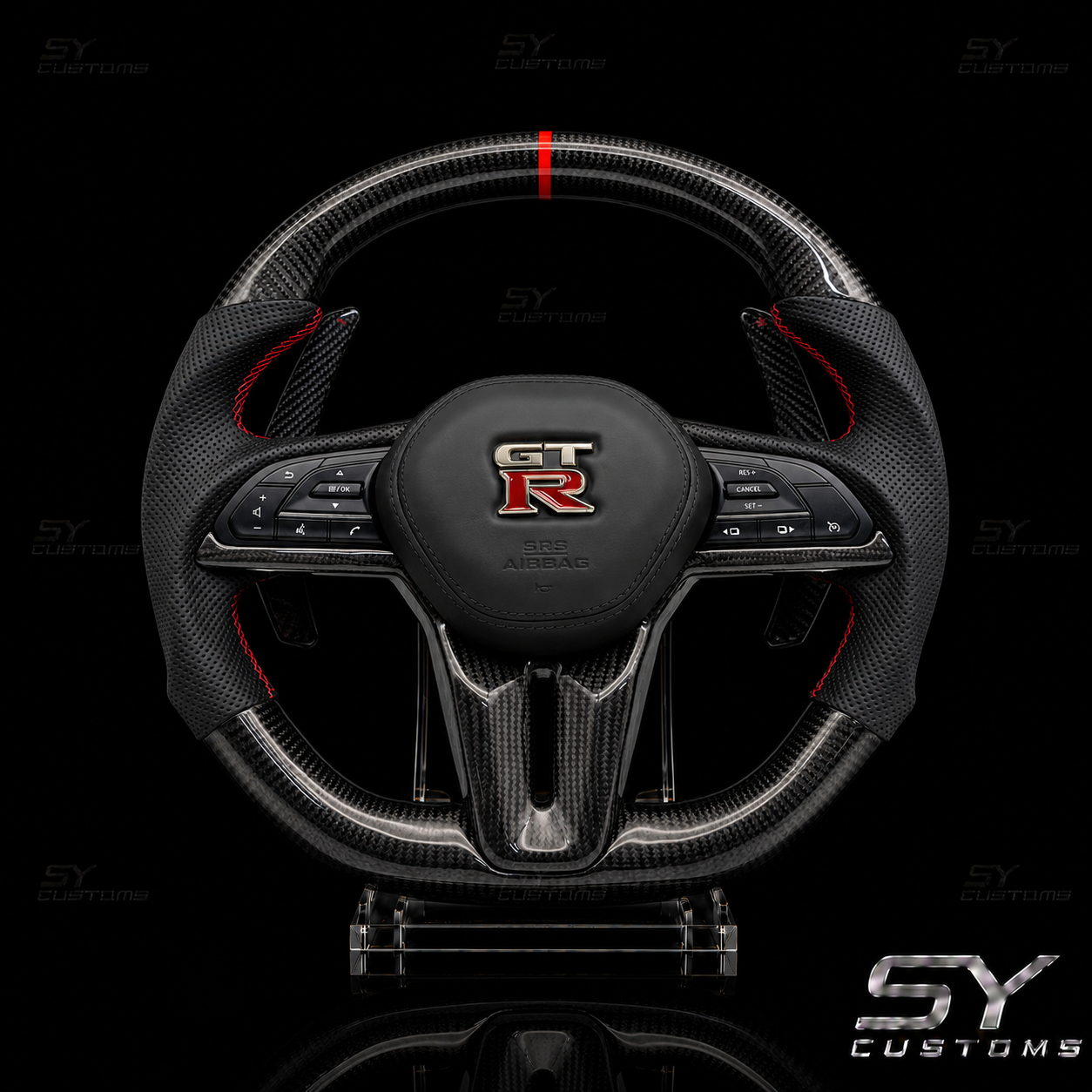 SY Customs 2017+ Nissan GT-R R35 Carbon Fiber Steering Wheel