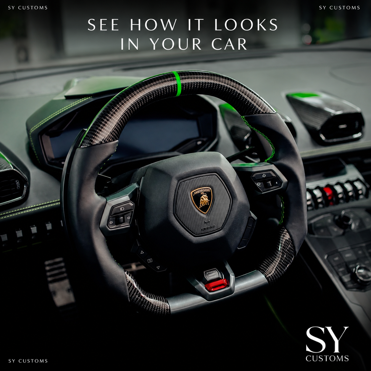 SY Customs Lamborghini Huracán Carbon Fiber Steering Wheel