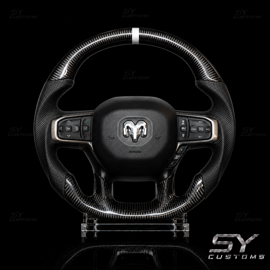 SY Customs 2013+ Dodge Ram 1500 2500 3500 Carbon Fiber Steering Wheel