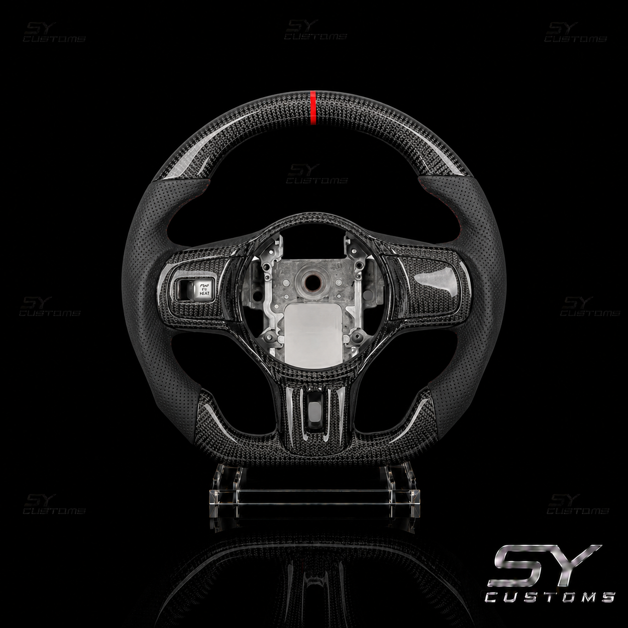 SY Customs Mitsubishi Lancer Evo X Carbon Fiber Steering Wheel
