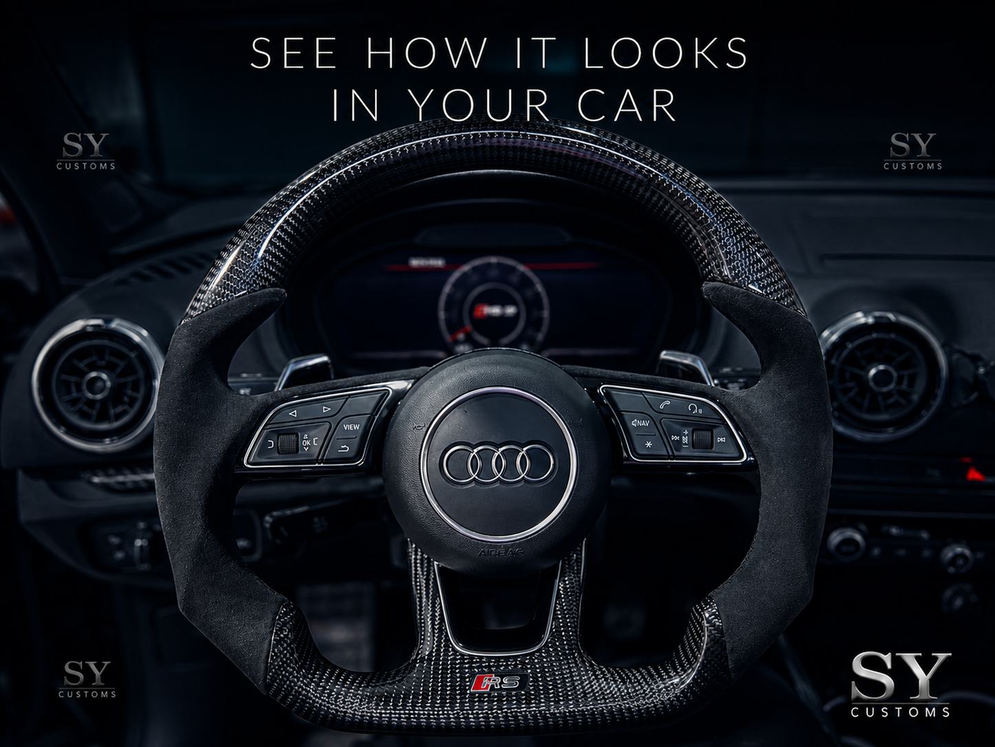 SY Customs 2017-2024 Audi B9/B9.5 A4/S4/A5/S5/RS5 Carbon Fiber Steering Wheel