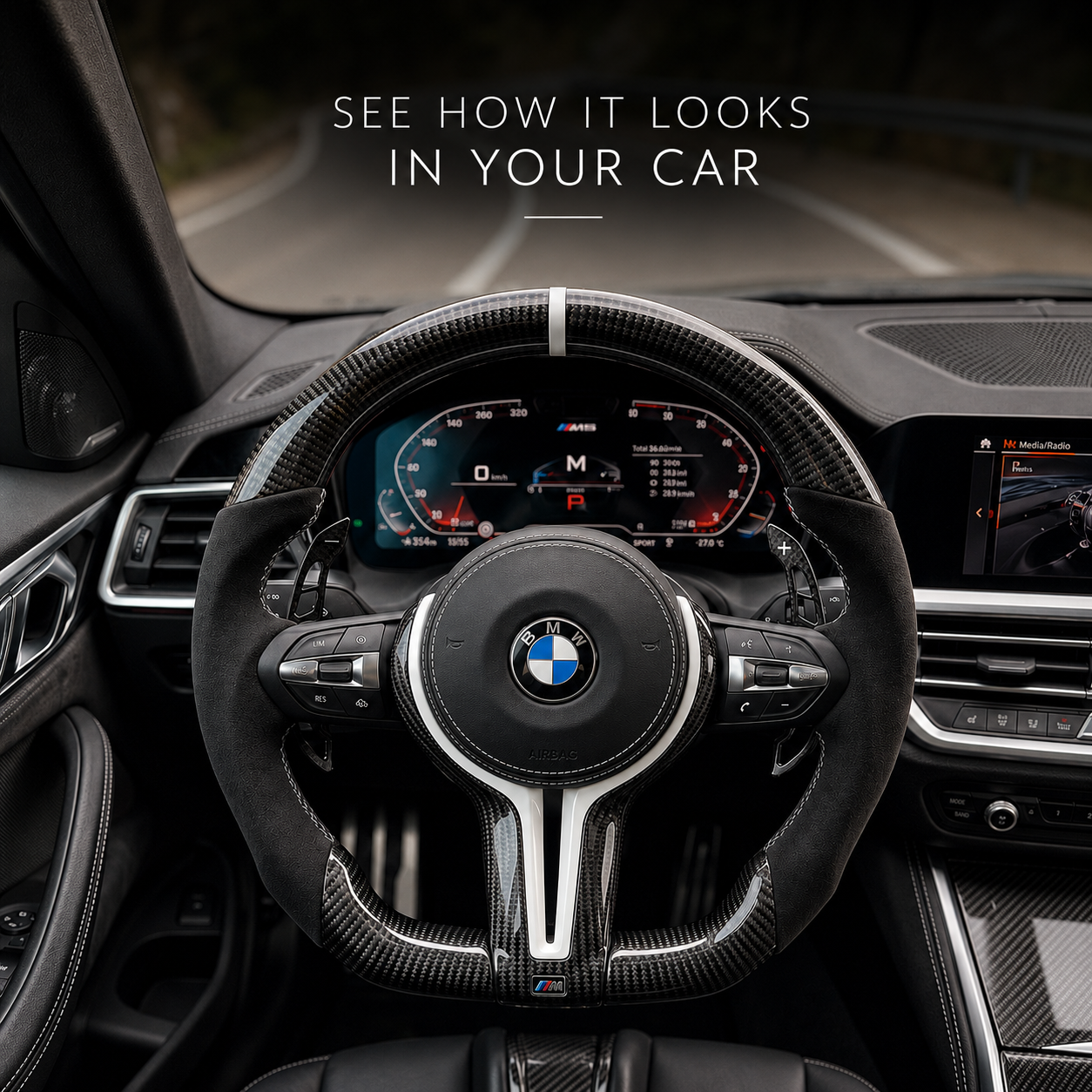 SY Customs 2012-2018 BMW F2X/F3X/F8X/F1X Carbon Fiber Steering Wheel