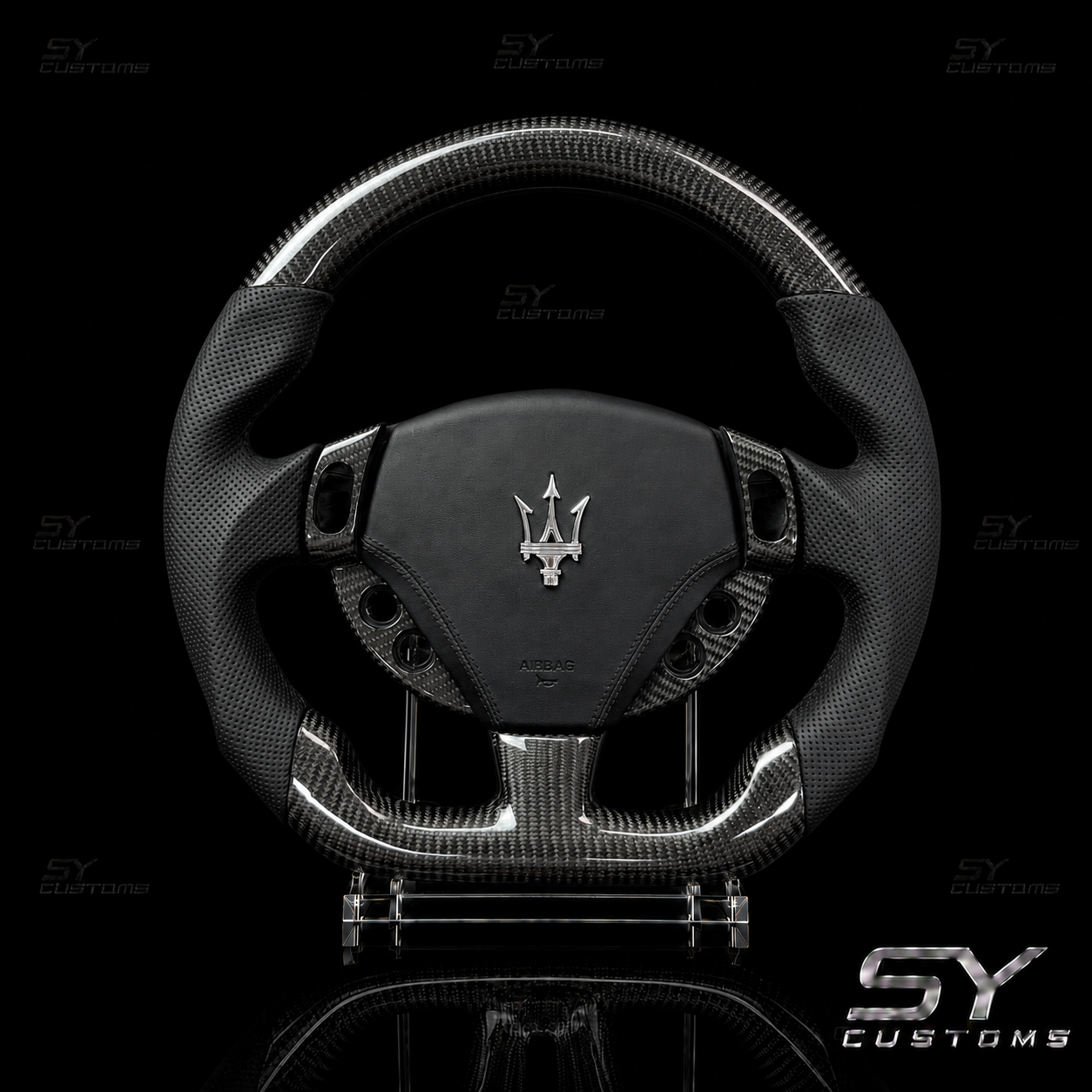 SY Customs 2014–2020 Maserati Ghibli/Quattroporte/Levante Carbon Fiber Steering Wheel