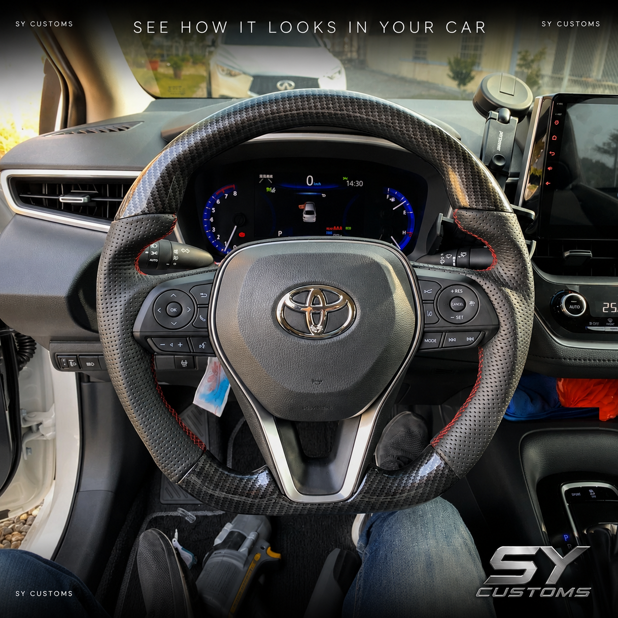 SY Customs 2019+ Toyota Corolla Hatchback Carbon Fiber Steering Wheel