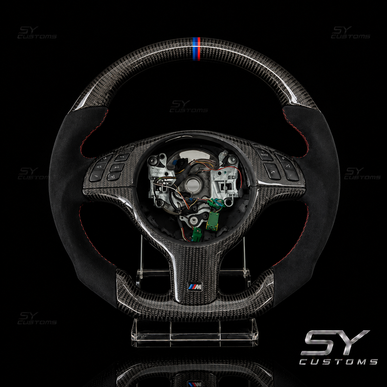 SY Customs 1998-2006 BMW 3 Series E46 Carbon Fiber Steering Wheel