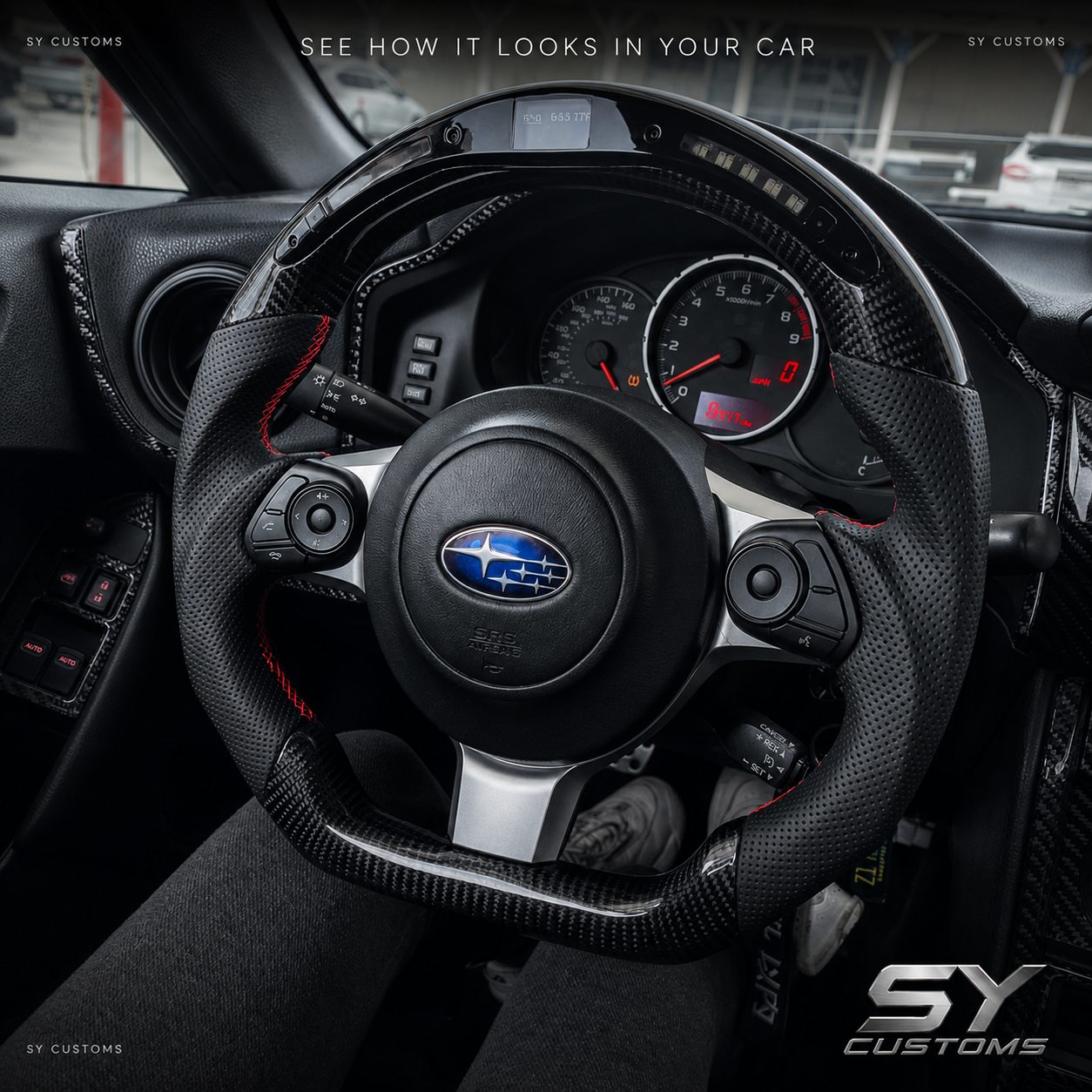 SY Customs 2017+ Subaru BRZ/Toyota 86/GR86 Carbon Fiber Steering Wheel