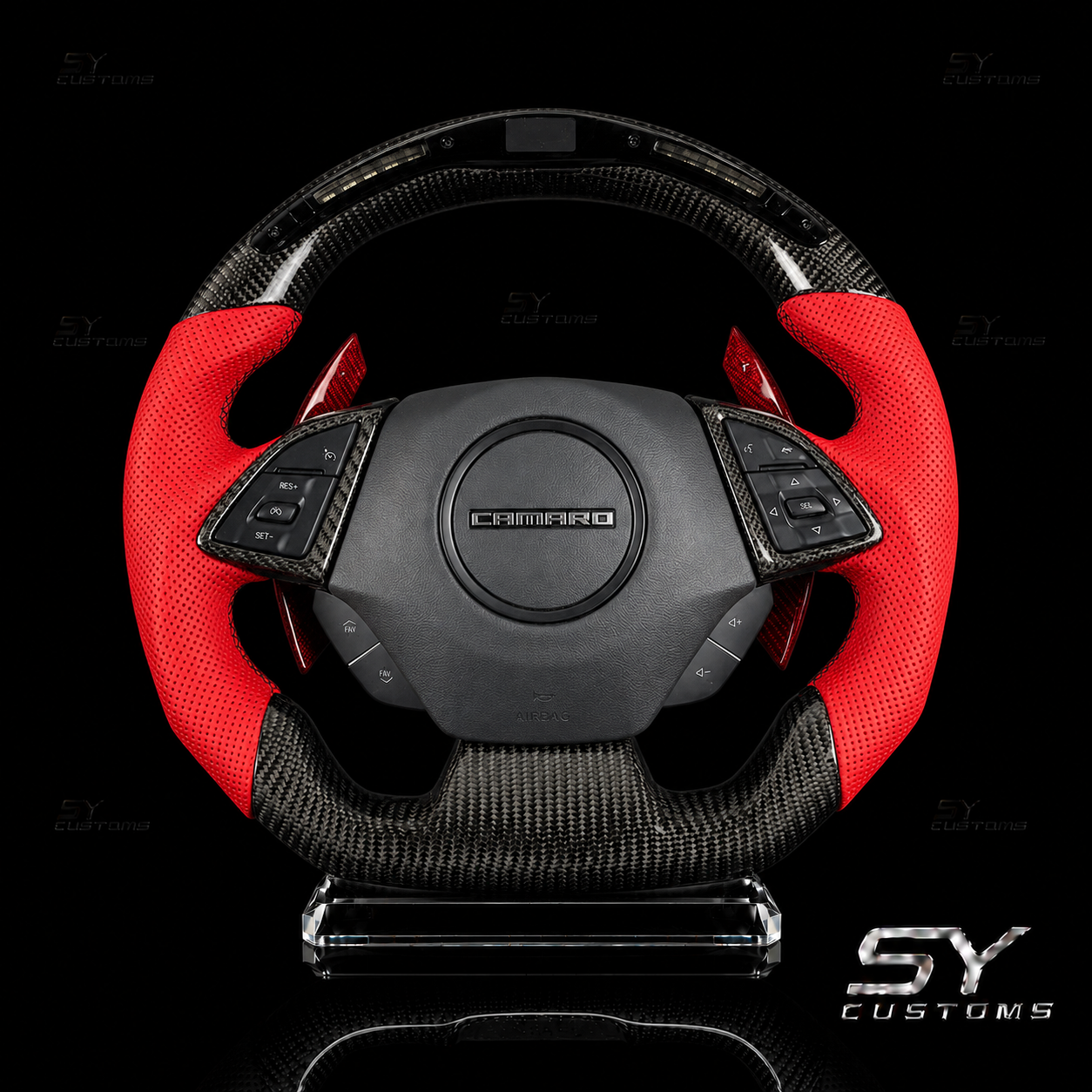 SY Customs 2016–2024 Chevrolet Camaro Carbon Fiber Steering Wheel
