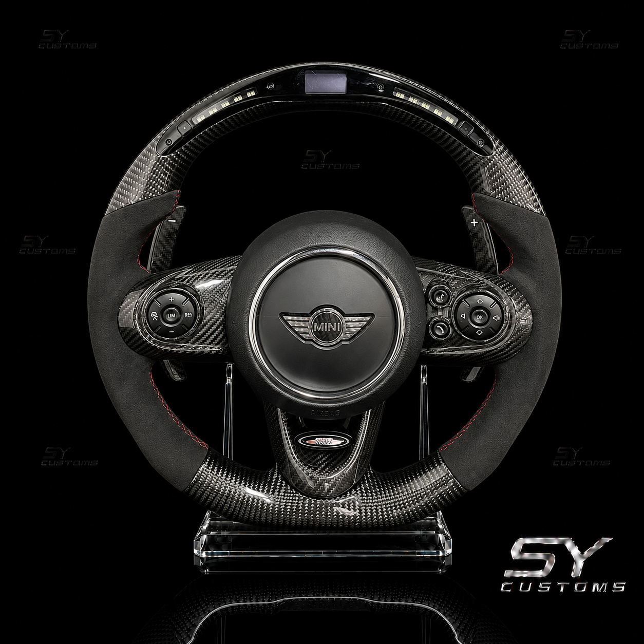SY Customs 2014–2023 MINI Cooper F55/F56/F57 Carbon Fiber Steering Wheel