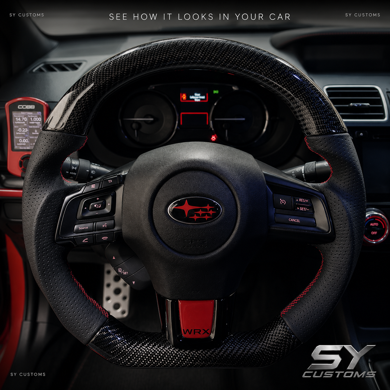 SY Customs 2015-2021 Subaru WRX/STI Carbon Fiber Steering Wheel