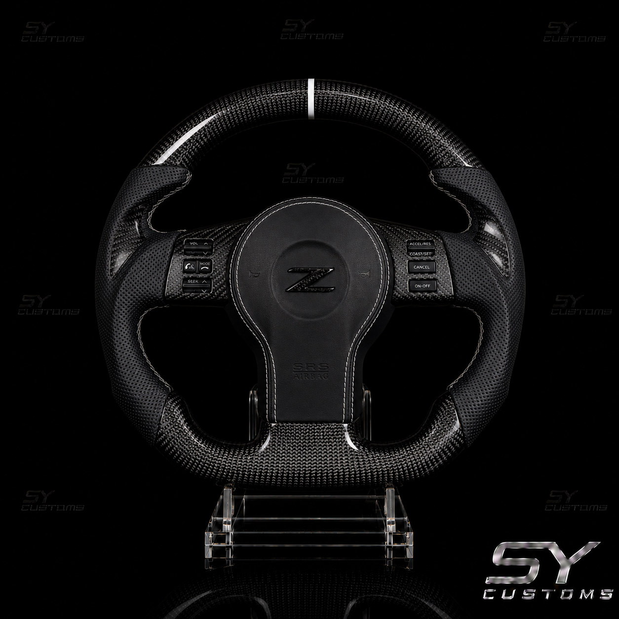 SY Customs 2003–2009 Nissan 350Z Z33 Carbon Fiber Steering Wheel