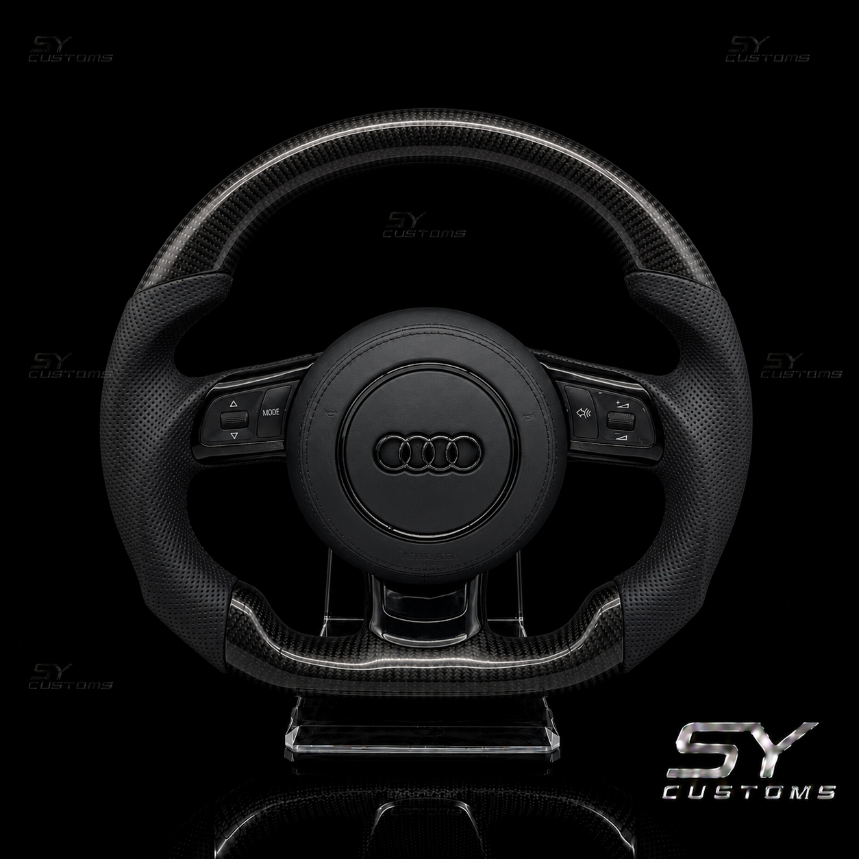 SY Customs 2006-2014 Audi TT/TTS/TTRS 8J Carbon Fiber Steering Wheel