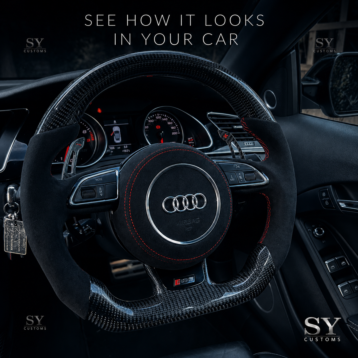 SY Customs 2012-2016 Audi B8.5 A4/S4/A5/S5/RS5 Carbon Fiber Steering Wheel