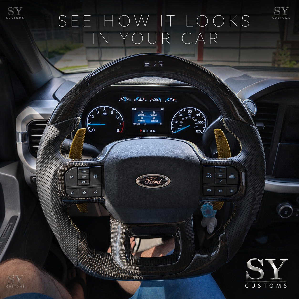 SY Customs 2021+ Ford F150 Carbon Fiber Steering Wheel