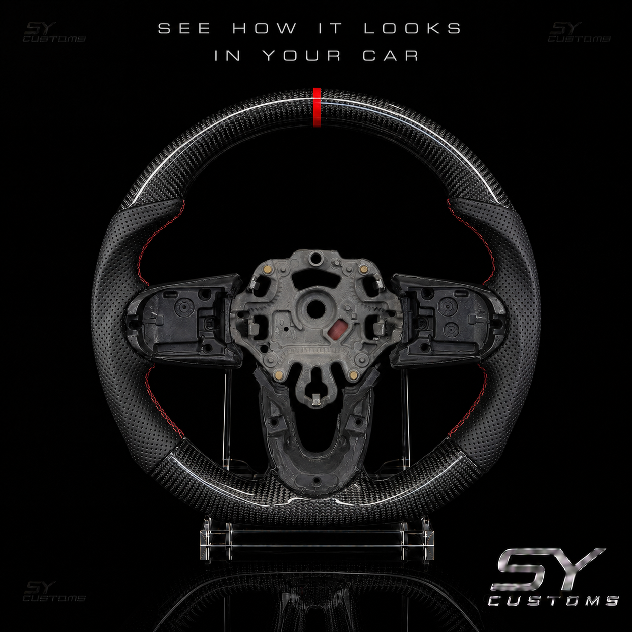SY Customs 2014–2023 MINI Cooper F55/F56/F57 Carbon Fiber Steering Wheel