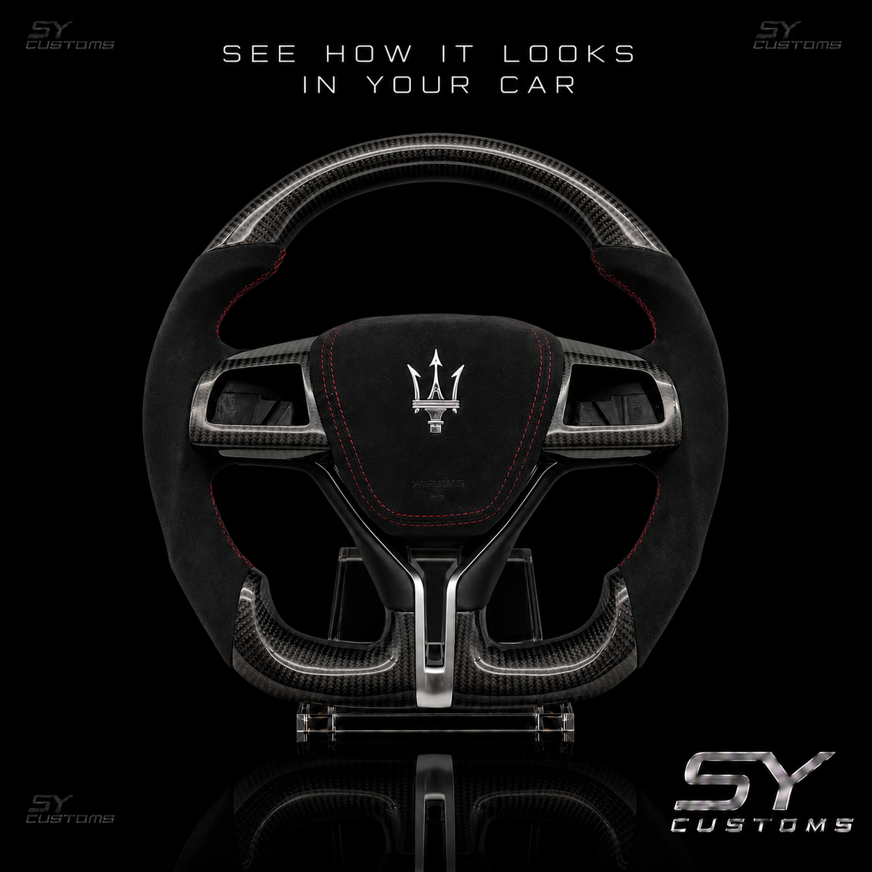 SY Customs 2021+ Maserati Ghibli/Quattroporte/Levante Carbon Fiber Steering Wheel