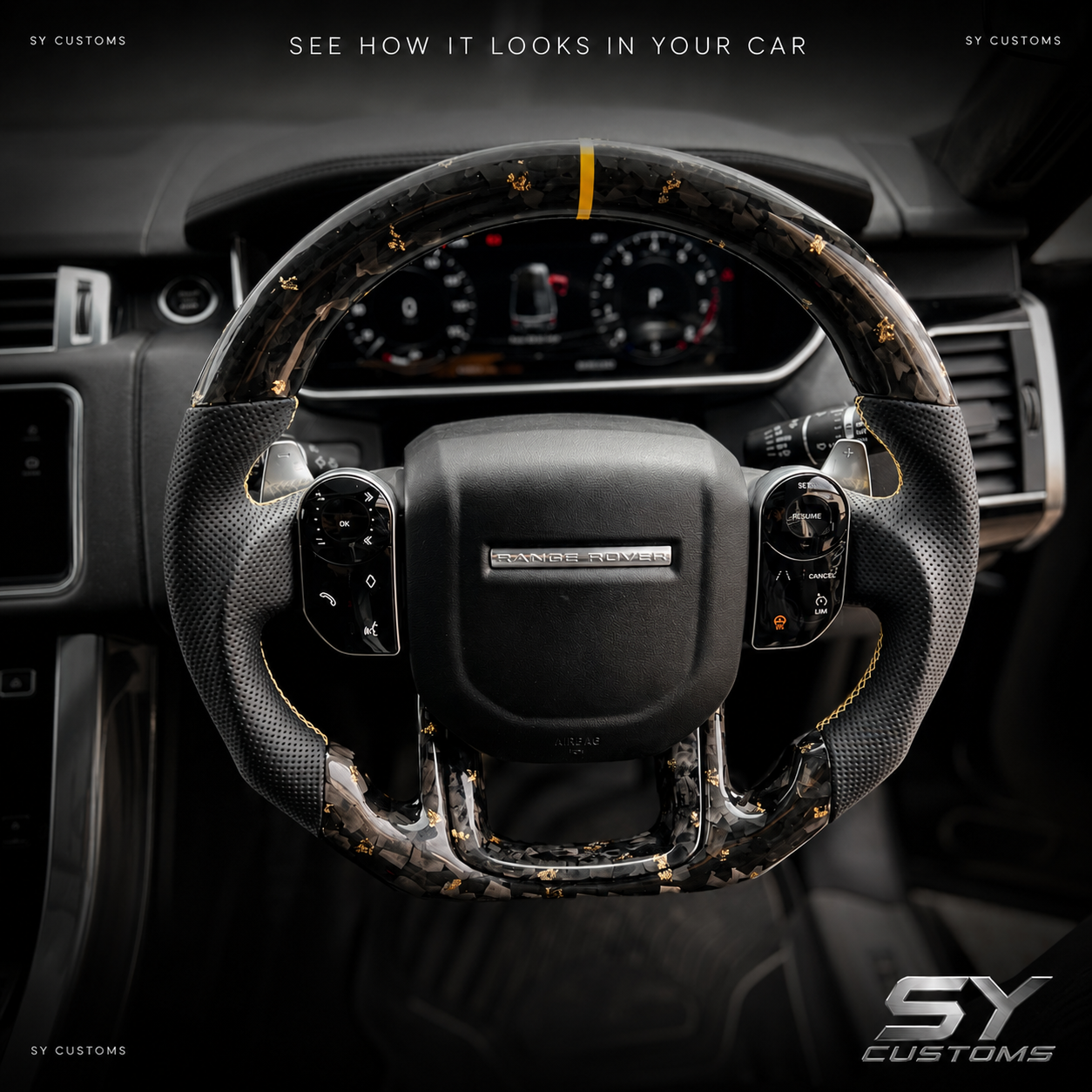 SY Customs 2014–2022 Range Rover Sport L494 Carbon Fiber Steering Wheel