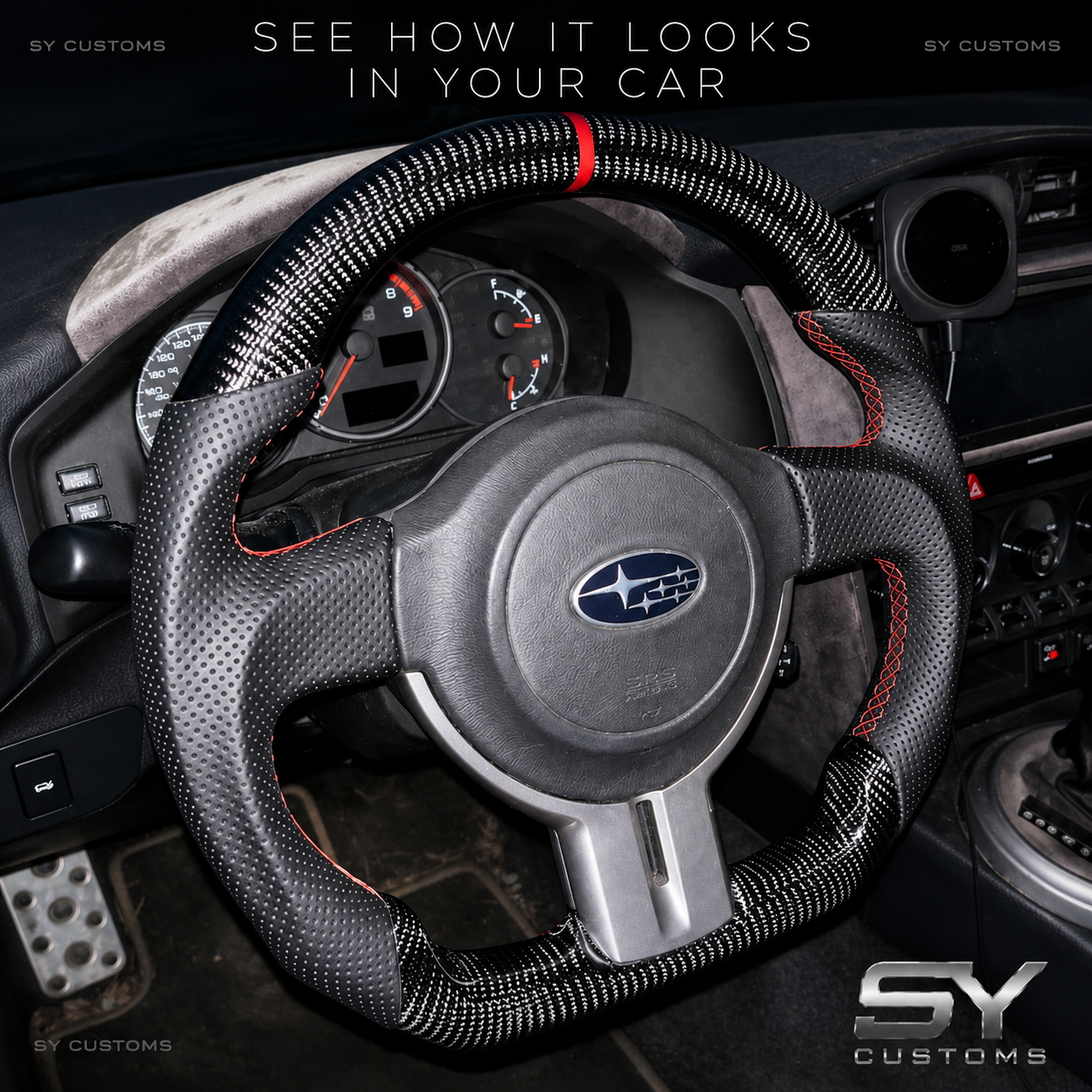 SY Customs 2013-2016 Scion FRS/Subaru BRZ/ Carbon Fiber Steering Wheel